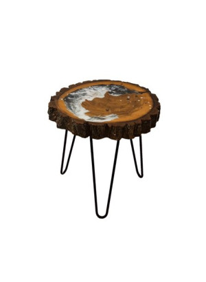 Stół żywiczny PDOS_113232_Z07 Żywica epoksydowa 43 x 39 x 5,5 cm Nogi 43 cm
