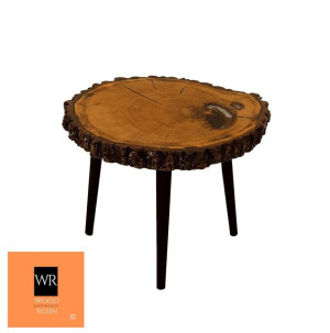 Stół żywiczny PDOS_113443_Z06 Żywica epoksydowa 62 x 57 x 5,5 cm Nogi 45 cm