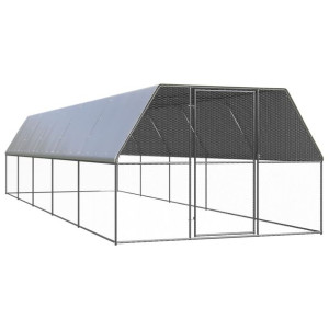 Klatka zewnętrzna dla kurcząt, 3x10x2 m, stal galwanizowana