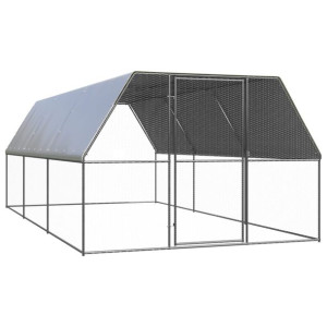 Klatka zewnętrzna dla kurcząt, 3x6x2 m, stal galwanizowana