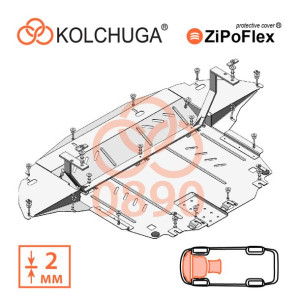 Stalowa osłona pod silnik dla Kia Sportage IV QL -  Kolchuga®