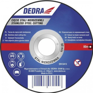 Dedra Tarcza Do Cięcia Stali Nierdzewnej 125x1,0x22, 2mm F13321