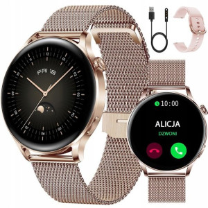 Smartwatch Zegarek Damski Ak37 Z Rozmowami 2 Paski Polskie Menu Ip67 Bt 5.1
