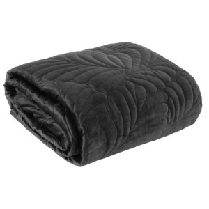 Narzuta 170x210 Pikowana Velvet Ria4 Czarna Kapa