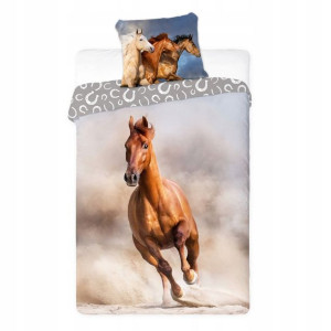 Pościel Młodzieżowa 160x200 2cz Horses 006 Gniady