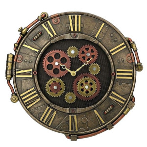 Zegar na ścianę w stylu steampunk maszyna czasu