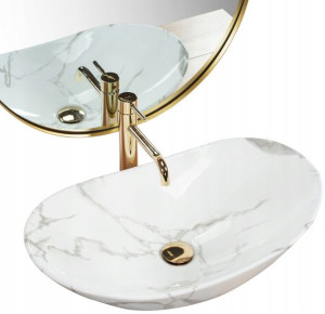 Umywalka Ceramiczna Nablatowa Royal Marmo Shiny
