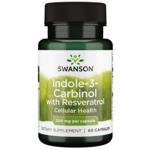 Swanson Indole-3-Karbinol z Resweratrolem 200 mg - 60 kapsułek