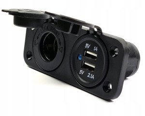 Zestaw Montażowy Do Zabudowy Gniazdo Zapalniczki + 2 X Usb