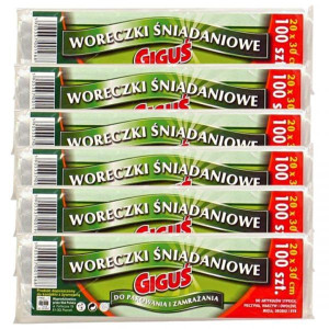 Woreczki śniadaniowe Giguś pakowanie mrożenie 20cmx30cm (100x6 szt)
