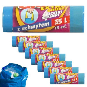 Worki na odpady Giguś Extra Grube z taśmą 35 l (15 sztuk) x 8