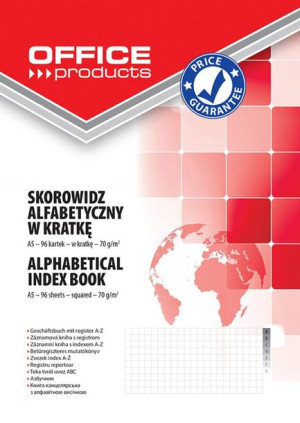 Skorowidz OFFICE PRODUCTS, A5, w kratkę, alfabetyczny, twarda okładk