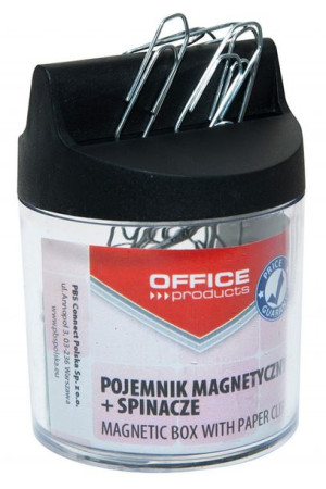 Pojemnik magn. na spinacze OFFICE PRODUCTS, okrągły, ze spinaczami,