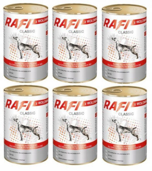Karma dla psa z wołowiną Rafi 1240 g x 6 puszek