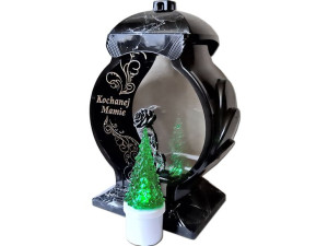 Znicz Mama Mamie Ob Czarny Marmur +choinka Led