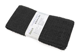 Czarna Dekoracyjna Taśma Z Juty 8,5 Cm X 3 M