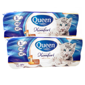 2x Papier Toaletowy Queen Komfort 10 Rolek = 20szt