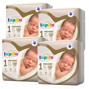 Pieluszki Pieluchy Lupilu Premium Newborn 104szt