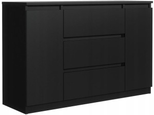 Szafka Komoda 2d3s 140cm Czarna Szuflady Drzwi