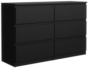Szafka Komoda 6 Szuflad 140cm Czarna