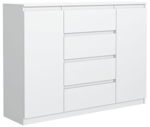 Biała Komoda 120 Cm 4 Szuflady 2 Drzwi Producent