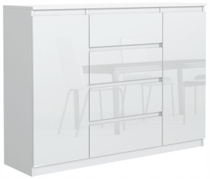 Komoda 2d4s 120cm Szafka Biała Połysk