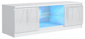 Komoda Stolik Biały Rtv 140 Front Połysk+led