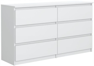 Biała Komoda 138,6 Cm 6 Szuflad Od Producenta