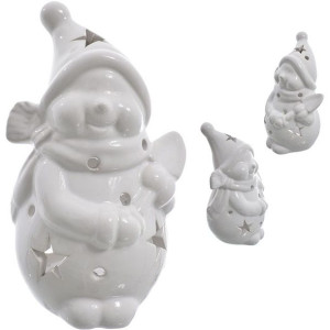 Świecznik Kominek Figurka Lampion Bałwanek Ozdoba 15cm