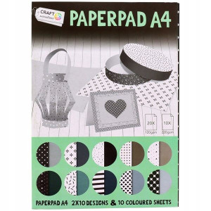 Blok Papier kolorowy Ozdobny A4 30k Scrapbooking - czarno-biały