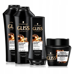 Gliss Ultimate Repair Szampon Odżywka Maska 4szt.