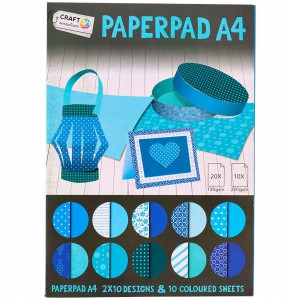 Blok Papier kolorowy Ozdobny A4 30k Scrapbooking - odcienie niebieskiego