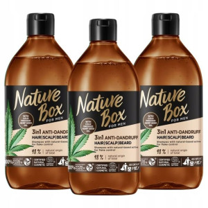 Nature Box Men Szampon Włosów Olej Konopny 385 x3