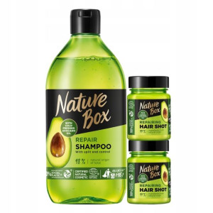 Nature Box Hair Shot Maska Szampon Awokado 3 szt