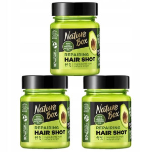 Nature Box Hair Shot Maska Włosów Awokado 3x60ml