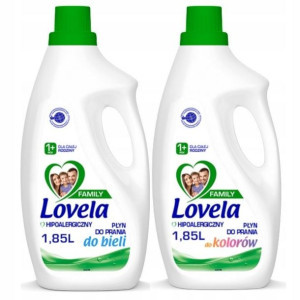 LOVELA Family Płyn Prania Kolorów Bieli 2 x 1,85L