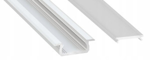 Profil aluminowy wpuszczany Z 1m Biały z kloszem