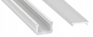 Profil aluminowy płaski X 2m Biały z kloszem