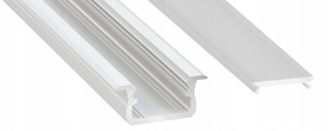 Profil aluminowy wpuszczany B 2m Biały z kloszem