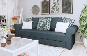 Kanapa Sofa SOFIA sprężyna rozkładana niebieska