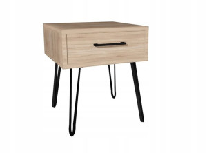 Szafka nocna dąb sonoma 40x40cm loft metalowe nogi