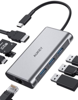 Hub AUKEY CB-C91 USB 3.0 USB-C PD HDMI Ethernet