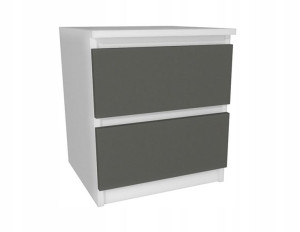 Szafka nocna biała szary front 45x45cm 2 szuflady