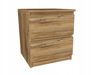 Szafka nocna drewno retro 45x45cm 2 szuflady