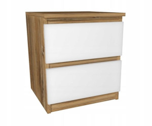 Szafka nocna drewno retro białe 40x40cm 2 szuflady