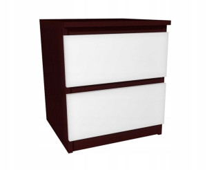 Szafka nocna wenge, biały front 35x35cm 2 szuflady