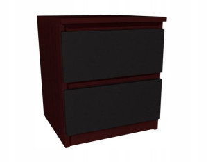 Szafka nocna wenge, czarny front 45x45cm 2szuflady