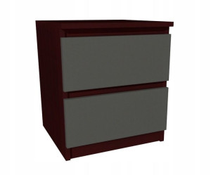 Szafka nocna wenge, szary front 40x40cm 2 szuflady