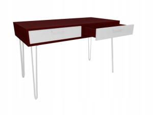 Biurko wenge-białe, białe nogi 100x50cm loftowe