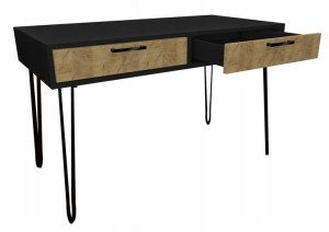 Biurko czarne, dąb craft metalowe nogi 120x60cm